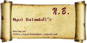 Nyul Balambér névjegykártya